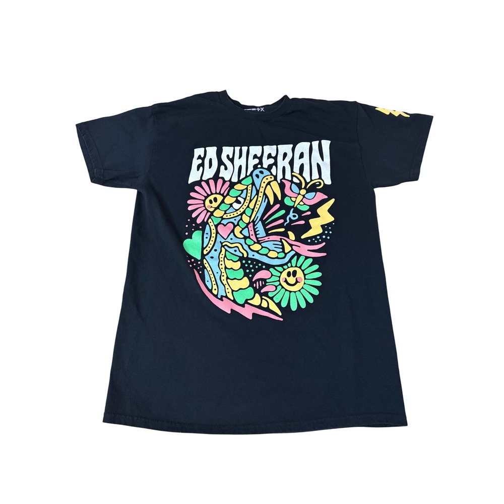 Ed Sheeran Mathematics Tour Graphic T-Shirt Black Short Sleeve Small